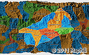 Political 3D Map of El Progreso, darken