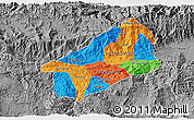 Political 3D Map of El Progreso, desaturated