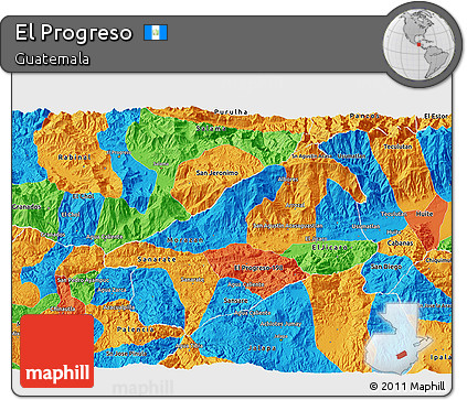Political 3D Map of El Progreso