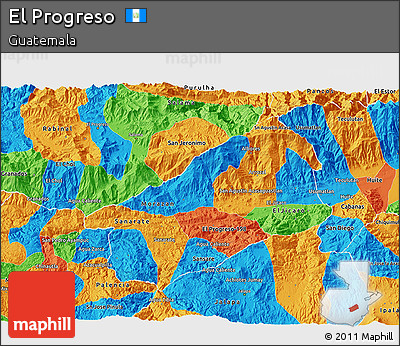 Political 3D Map of El Progreso