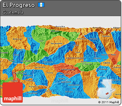 Political 3D Map of El Progreso