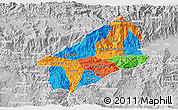Political 3D Map of El Progreso, lighten, desaturated