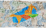 Political 3D Map of El Progreso, lighten, semi-desaturated