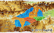 Political 3D Map of El Progreso, physical outside