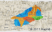 Political 3D Map of El Progreso, shaded relief outside