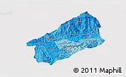 Political Shades 3D Map of El Progreso, cropped outside