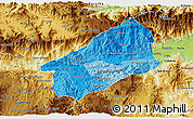 Political Shades 3D Map of El Progreso, physical outside