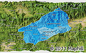 Political Shades 3D Map of El Progreso, satellite outside