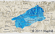 Political Shades 3D Map of El Progreso, shaded relief outside