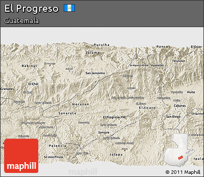 Shaded Relief 3D Map of El Progreso