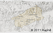 Shaded Relief 3D Map of El Progreso, lighten, semi-desaturated