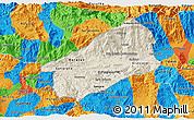 Shaded Relief 3D Map of El Progreso, political outside