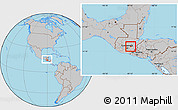 Gray Location Map of El Progreso-198, within the entire country