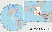 Gray Location Map of El Progreso-198, highlighted country, within the entire country