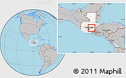 Gray Location Map of El Progreso-198, highlighted country