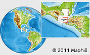 Physical Location Map of El Progreso-198, highlighted country, highlighted parent region