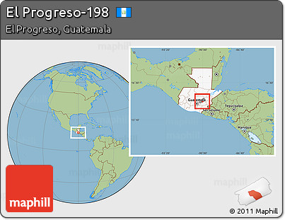 Savanna Style Location Map of El Progreso-198, highlighted country, highlighted parent region
