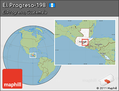 Savanna Style Location Map of El Progreso-198, highlighted country, highlighted parent region