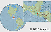 Savanna Style Location Map of El Progreso-198, highlighted parent region, within the entire country, hill shading