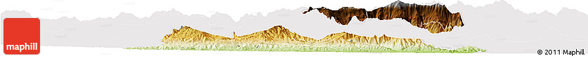 Physical Horizon Map of El Progreso, cropped outside