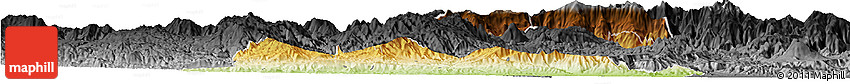 Physical Horizon Map of El Progreso, darken, desaturated