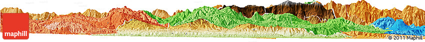 Physical Horizon Map of El Progreso, political shades outside