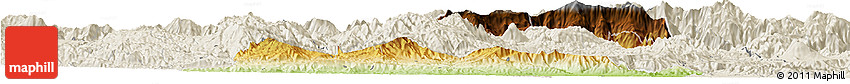 Physical Horizon Map of El Progreso, shaded relief outside