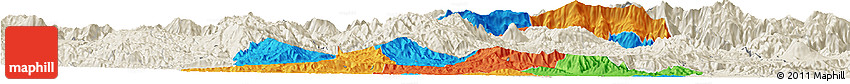 Political Horizon Map of El Progreso, shaded relief outside