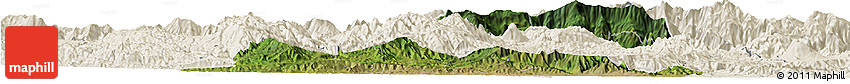 Satellite Horizon Map of El Progreso, shaded relief outside