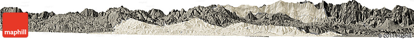 Shaded Relief Horizon Map of El Progreso, darken