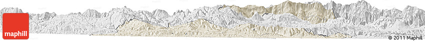 Shaded Relief Horizon Map of El Progreso, lighten, desaturated
