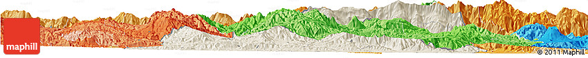 Shaded Relief Horizon Map of El Progreso, political shades outside