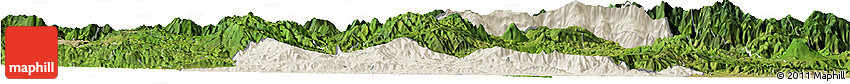 Shaded Relief Horizon Map of El Progreso, satellite outside