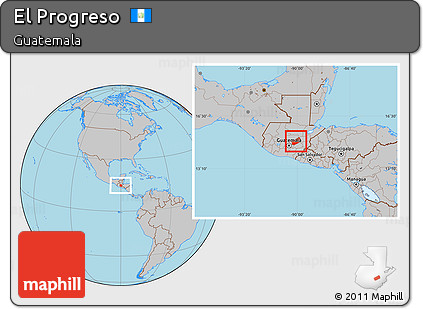 Gray Location Map of El Progreso