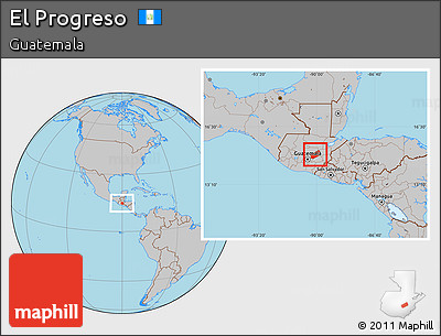 Gray Location Map of El Progreso