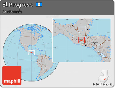 Gray Location Map of El Progreso