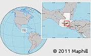 Gray Location Map of El Progreso, highlighted country, within the entire country