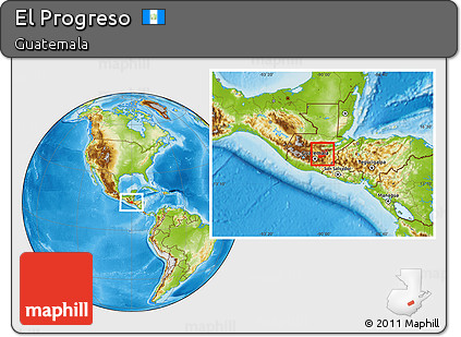 Physical Location Map of El Progreso