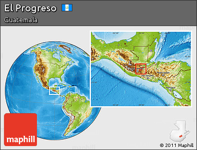 Physical Location Map of El Progreso