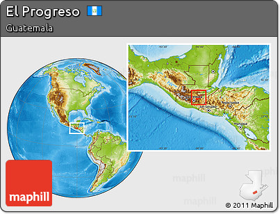 Physical Location Map of El Progreso