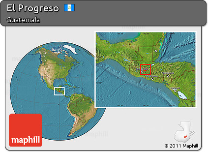 Satellite Location Map of El Progreso