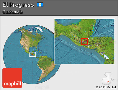 Satellite Location Map of El Progreso