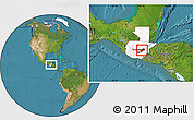Satellite Location Map of El Progreso, highlighted country, within the entire country