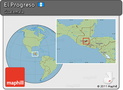 Savanna Style Location Map of El Progreso
