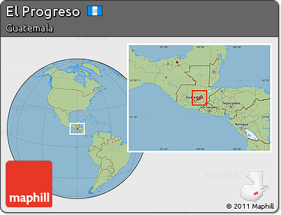 Savanna Style Location Map of El Progreso