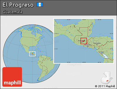 Savanna Style Location Map of El Progreso
