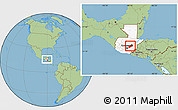 Savanna Style Location Map of El Progreso, highlighted country, within the entire country