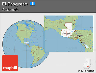 Savanna Style Location Map of El Progreso, highlighted country