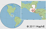 Savanna Style Location Map of El Progreso, highlighted country