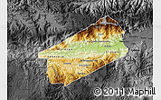 Physical Map of El Progreso, darken, desaturated